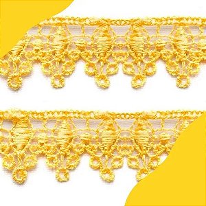 Renda Guipir CHL-120 - 1.5 Cm -  Rolo C/13.7 Metros Cor:Amarelo-Ouro