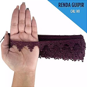 Renda Guipir CHL-141 2.0 Cm -  Rolo C/13.7 Metros Cor:Vinho