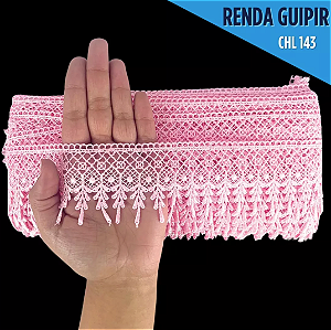 Renda Guipir CHL-143 - 6.0 Cm -  Rolo C/13.7 Metros Cor:Rosa-Bebe