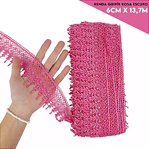 Renda Guipir CHL-143 - 6.0 Cm -  Rolo C/13.7 Metros Cor:Pink
