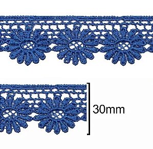 Renda Guipir CHL-149 3.0 Cm -  Rolo C/13.7 Metros Cor:Azul-Royal