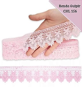 Renda Guipir CHL-156 5.0 Cm -  Rolo C/13.7 Metros Cor:Rosa-Bebe
