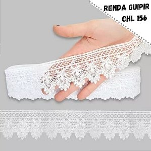 Renda Guipir CHL-156 5.0 Cm -  Rolo C/13.7 Metros Cor:Branco