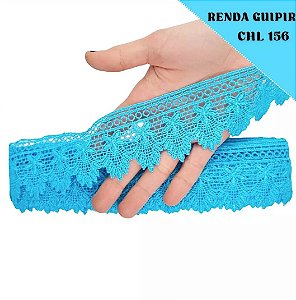 Renda Guipir CHL-156 5.0 Cm -  Rolo C/13.7 Metros Cor:Azul-Turquesa