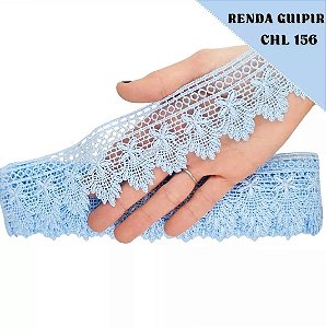 Renda Guipir CHL-156 5.0 Cm -  Rolo C/13.7 Metros Cor:Azul-Bebe