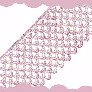 Renda Guipir CHL-160 - 6.0 Cm -  Rolo C/13.7 Metros Cor:Rosa-Bebe