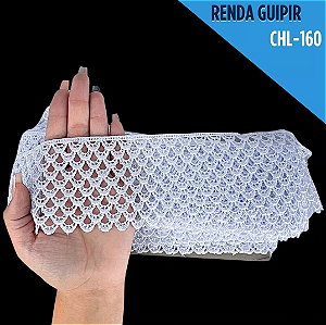 Renda Guipir CHL-160 - 6.0 Cm -  Rolo C/13.7 Metros Cor:Branco