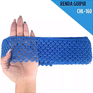Renda Guipir CHL-160 - 6.0 Cm -  Rolo C/13.7 Metros Cor:Azul-Royal