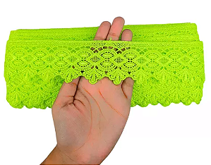 Renda Guipir CHL-162 - 5.0 Cm -  Rolo C/13.7 Metros Cor:Verde-Neon
