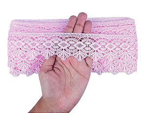 Renda Guipir CHL-162 - 5.0 Cm -  Rolo C/13.7 Metros Cor:Rosa-Bebe