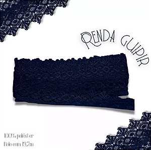 Renda Guipir CHL-162 - 5.0 Cm -  Rolo C/13.7 Metros Cor:Marinho