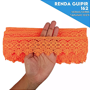 Renda Guipir CHL-162 - 5.0 Cm -  Rolo C/13.7 Metros Cor:Laranja-Neon