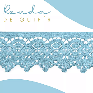 Renda Guipir CHL-162 - 5.0 Cm -  Rolo C/13.7 Metros Cor:Azul-Hortencia