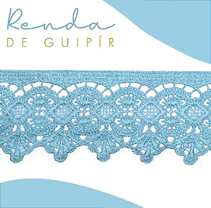 Renda Guipir CHL-162 - 5.0 Cm -  Rolo C/13.7 Metros Cor:Azul-Bebe