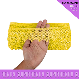 Renda Guipir CHL-162 - 5.0 Cm - Rolo C/13.7 Metros Cor:Amarelo-Canario