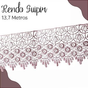 Renda Guipir CHL-185 9.9 Cm -  Rolo C/13.7 Metros Cor:Rose