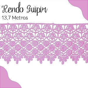 Renda Guipir CHL-185 9.9 Cm -  Rolo C/13.7 Metros Cor:Rosa-Bebe
