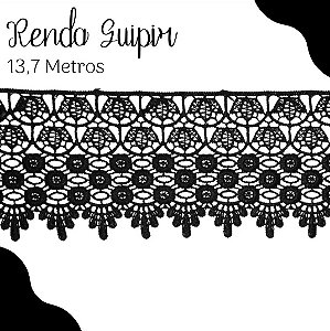 Renda Guipir CHL-185 9.9 Cm -  Rolo C/13.7 Metros Cor:Preto