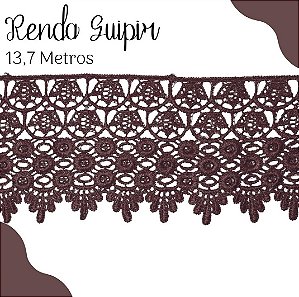 Renda Guipir CHL-185 9.9 Cm -  Rolo C/13.7 Metros Cor:Marrom