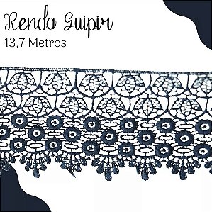 Renda Guipir CHL-185 9.9 Cm -  Rolo C/13.7 Metros Cor:Marinho