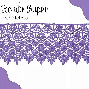 Renda Guipir CHL-185 9.9 Cm -  Rolo C/13.7 Metros Cor:Lilas