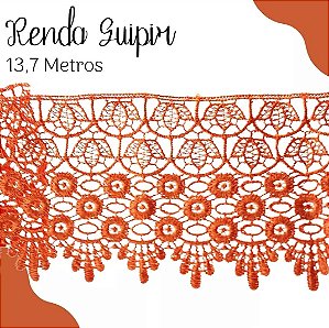 Renda Guipir CHL-185 9.9 Cm -  Rolo C/13.7 Metros Cor:Laranja