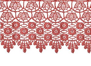 Renda Guipir CHL-185 9.9 Cm -  Rolo C/13.7 Metros Cor:Coral