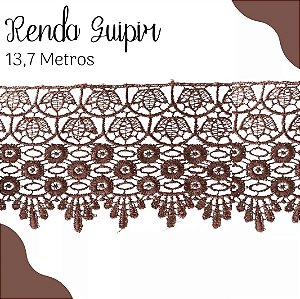 Renda Guipir CHL-185 9.9 Cm -  Rolo C/13.7 Metros Cor:Chocolate