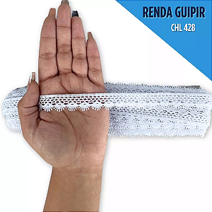 Renda Guipir CHL-428 2.0 Cm -  Rolo C/13.7 Metros Cor:Branco
