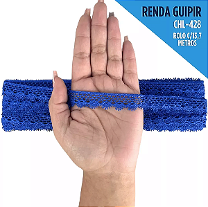 Renda Guipir CHL-428 2.0 Cm -  Rolo C/13.7 Metros Cor:Azul-Royal