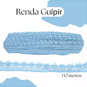 Renda Guipir CHL-428 2.0 Cm -  Rolo C/13.7 Metros Cor:Azul-Bebe