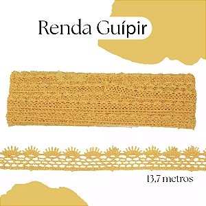 Renda Guipir CHL-428 2.0 Cm -  Rolo C/13.7 Metros Cor:Amarelo-Ouro