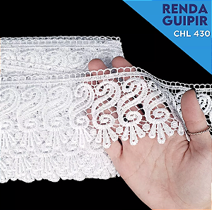 Renda Guipir CHL-430 8.5 Cm -  Rolo C/13.7 Metros Cor:Branco