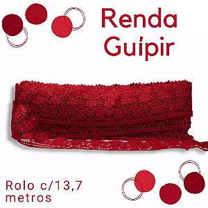 Renda Guipir CHL-435 5.0 Cm -  Rolo C/13.7 Metros Cor:Rose Escuro