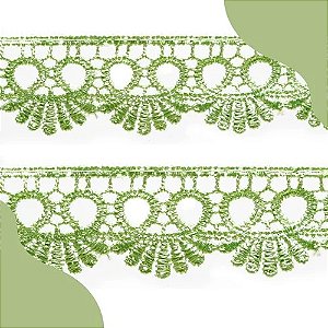 Renda Guipir CHL-113 - 2.5 Cm -  Rolo C/13.7 Mts Cor:Verde-Limao