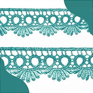 Renda Guipir CHL-113 - 2.5 Cm -  Rolo C/13.7 Mts Cor:Verde-Jade
