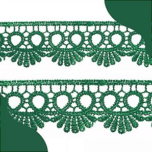 Renda Guipir CHL-113 - 2.5 Cm -  Rolo C/13.7 Mts Cor:Verde- Bandeira