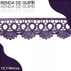 Renda Guipir CHL-113 - 2.5 Cm -  Rolo C/13.7 Mts Cor:Roxo