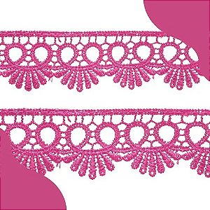 Renda Guipir CHL-113 - 2.5 Cm -  Rolo C/13.7 Mts Cor:Pink