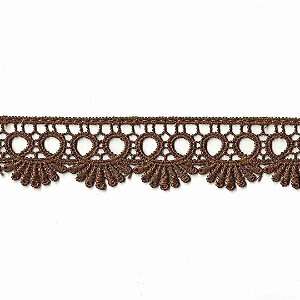 Renda Guipir CHL-113 - 2.5 Cm -  Rolo C/13.7 Mts Cor:Marrom