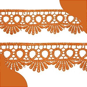 Renda Guipir CHL-113 - 2.5 Cm -  Rolo C/13.7 Mts Cor:Laranja