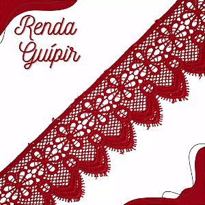 Renda Guipir CHL-133 - 6.0 Cm -  Rolo C/13.7 Metros Cor:Vermelho
