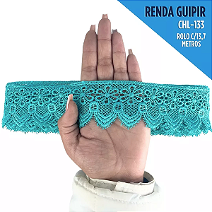 Renda Guipir CHL-133 - 6.0 Cm -  Rolo C/13.7 Metros Cor:Verde-Jade
