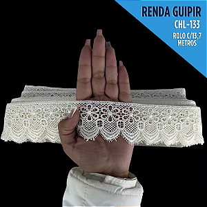 Renda Guipir CHL-133 - 6.0 Cm -  Rolo C/13.7 Metros Cor:Natural