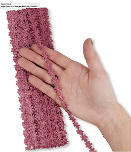 Renda Guipir CHL-207 FLOR 1.0 Cm -  Rolo C/13.7 Metros Cor:Rose-Escuro