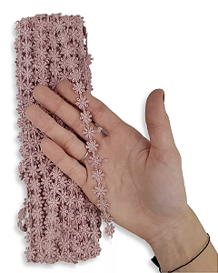 Renda Guipir CHL-207 FLOR 1.0 Cm -  Rolo C/13.7 Metros Cor:Rose
