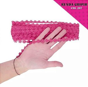 Renda Guipir CHL-207 FLOR 1.0 Cm -  Rolo C/13.7 Metros Cor:Pink-Claro