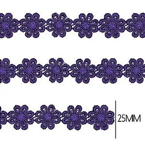 Renda Guipir CHL-207 Flor 2.5 Cm - Rolo C/13.7 Metros Cor:Roxo