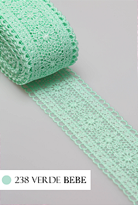 Renda Guipir CHL-419 Entremeio 4.0 Cm - Rolo C/13.7 Metros Cor:Verde-Bebe