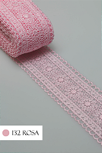 Renda Guipir CHL-419 Entremeio 4.0 Cm - Rolo C/13.7 Metros Cor:Rosa-Bebe